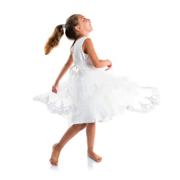 Niña Vestida Como Una Princesa Bailando — Foto de Stock