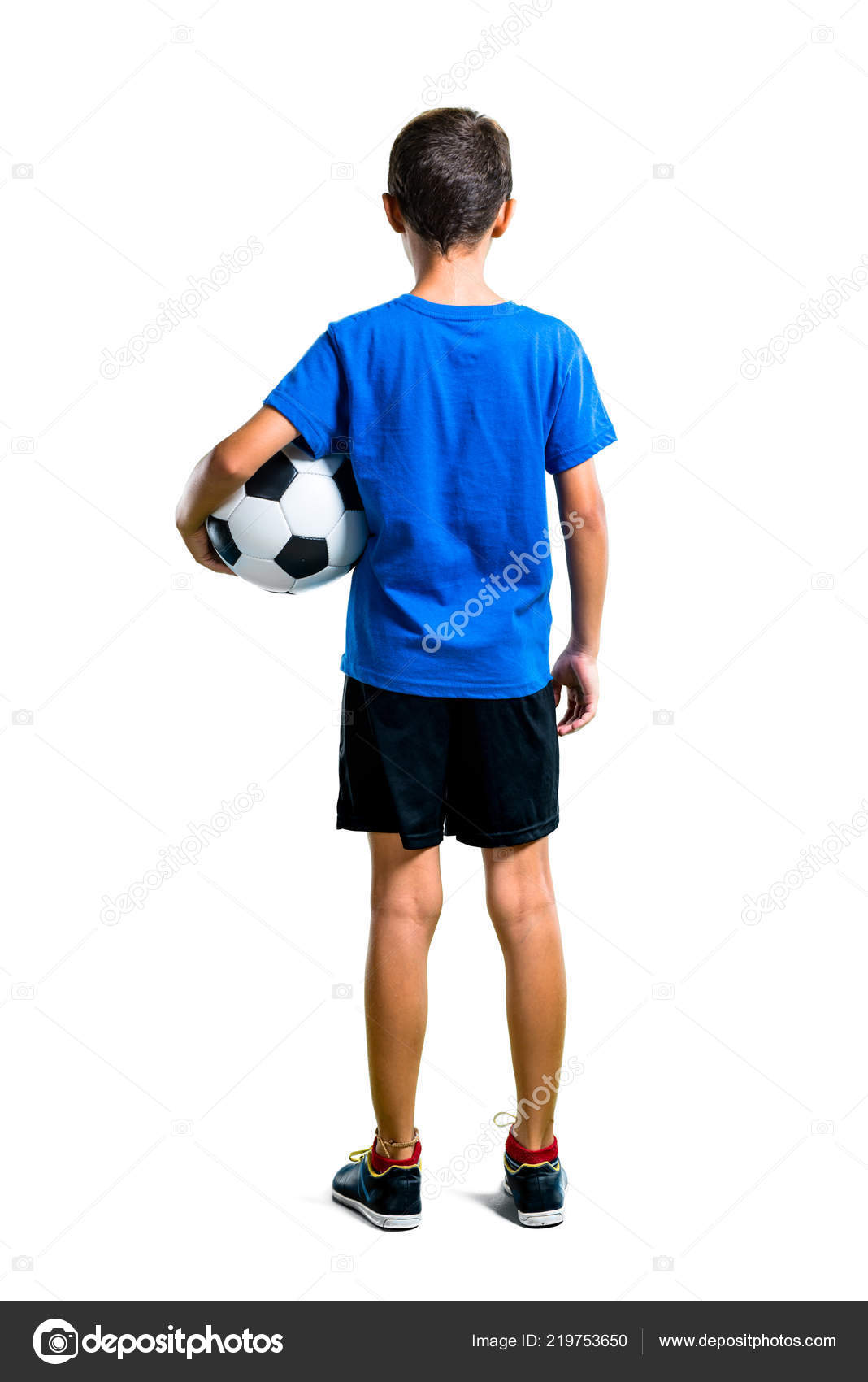 分離の白い背景の上の後ろの位置でサッカー少年のフルレングス ショット ストック写真 C Luismolinero 分離の白い背景の上の後ろの位置でサッカー少年のフルレングス ショット ストック写真 C Luismolinero