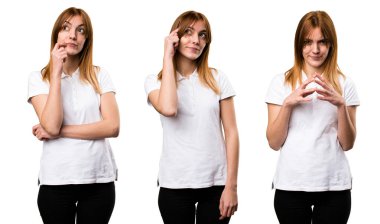 Güzel genç kız düşünme kümesi