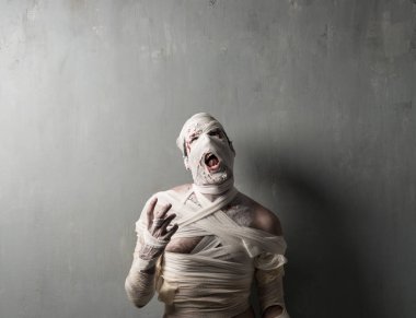 Terrorific anne üzerinde çığlık duvar arka plan dokulu. Cadılar Bayramı tatil