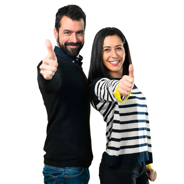 Couple Thumb White Background — Stock Photo, Image
