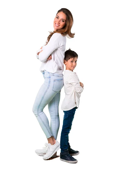 Mother Son Keeping Arms Crossed — Stock Photo, Image