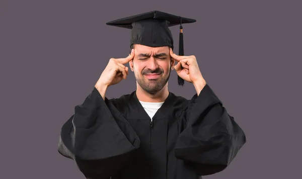 Muž Universitě Maturitní Den Nešťastný Frustrovaný Něčím Negativní Výraz Obličeje — Stock fotografie