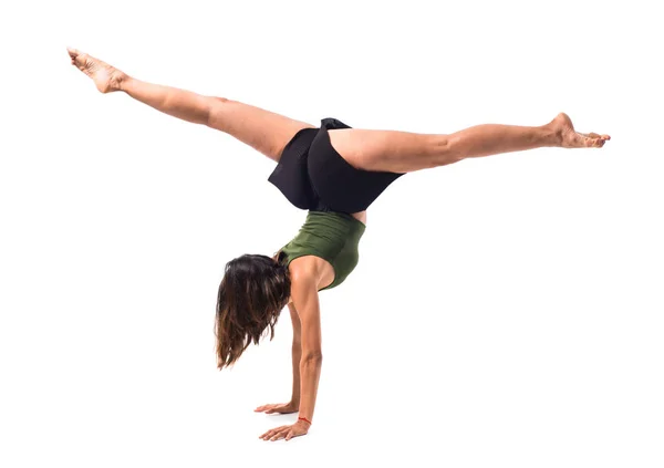 Jovencita Bailando Estudio Sobre Fondo Aislado —  Fotos de Stock