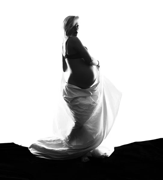 Hezká Blondýnka Těhotná Žena — Stock fotografie