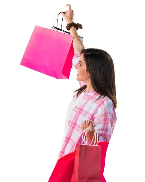 Girl Many Shopping Bags — Stock Photo, Image