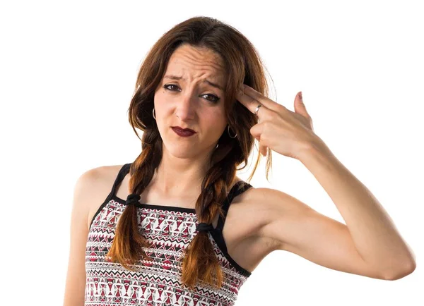 Girl Making Crazy Gesture — Stock Photo, Image