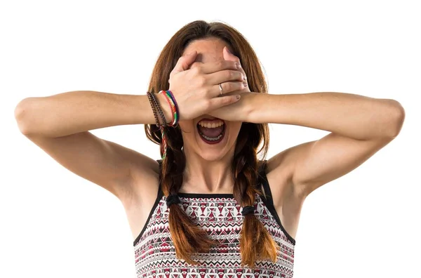 Young Girl Covering Her Eyes — Stock Photo, Image