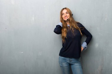 Kafa çizilmemesi bir fikir düşünce telemarketer kadın