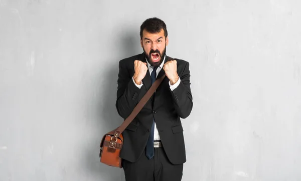 Businessman Beard Frustrated Bad Situation — Stock Photo, Image