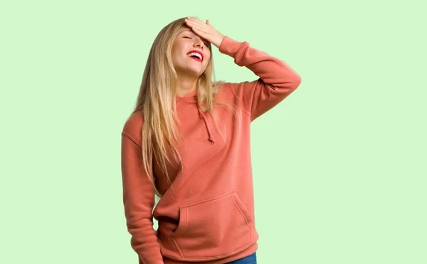 Young Girl Has Just Realized Something Has Intending Solution Green — Stock Photo, Image