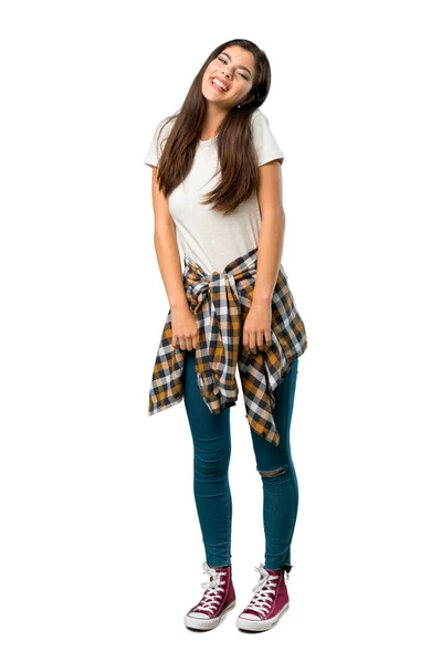 Una Toma Cuerpo Entero Una Adolescente Con Camisa Atada Cintura — Foto de Stock