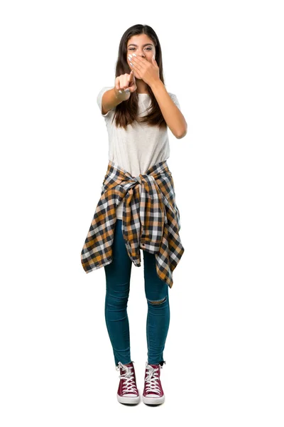 Full Length Shot Una Ragazza Adolescente Con Camicia Legata Alla — Foto Stock