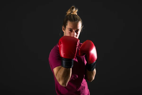 Sport Man Boxing Gloves — Stock Photo, Image