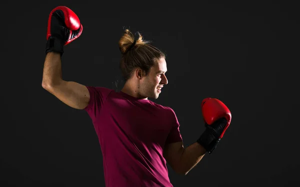 Uomo Sportivo Con Guanti Boxe — Foto Stock