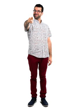 Gözlük puan parmak sana yakışıklı adam