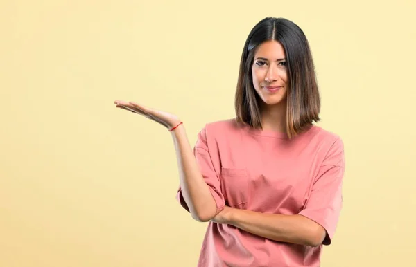 Young Girl Pink Shirt Unhappy Frustrated Something Negative Facial Expression — Stock Photo, Image