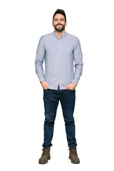 Full Length Schot Van Elegante Man Met Shirt Lachende Alot — Stockfoto