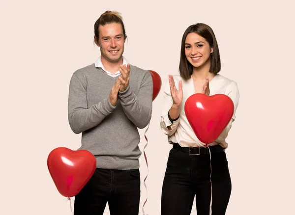 Couple Valentine Day Applauding Presentation Conference Isolated Background — Stock Photo, Image