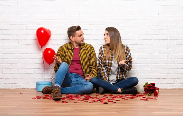 Paar Valentinstag Haus Hat Zweifel — Stockfoto