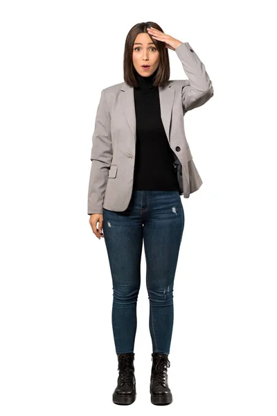 Full Length Shot Young Business Woman Has Just Realized Something — Stock Photo, Image