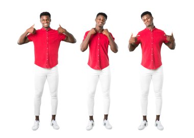 Genç Afro-Amerikan adam kibirli ve kendini beğenmiş dizi seviyorum kendine kavramı