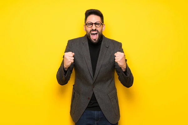 Handsome Man Glasses Frustrated Bad Situation — Stock Photo, Image