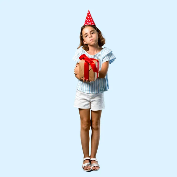 Całe Ciało Dziewczynka Przyjęcie Urodzinowe Posiadający Dar Sprawia Twarz Zabawne — Zdjęcie stockowe