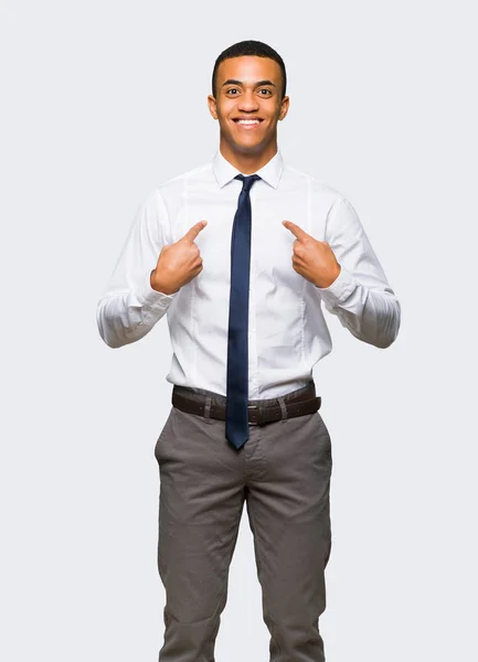 Young Afro American Businessman Surprise Facial Expression Isolated Background — Stock Photo, Image