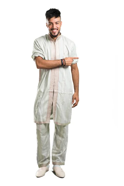 Full Length Shot Arabic Young Man Wearing Typical Arab Clothes — Stock Photo, Image