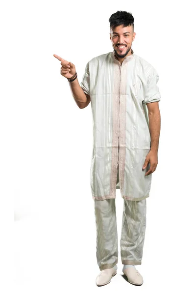 Full Length Shot Arabic Young Man Wearing Typical Arab Clothes — Stock Photo, Image