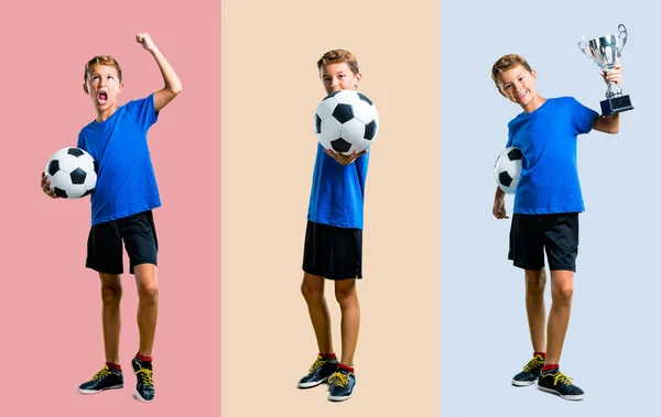 Set Boy Playing Soccer — Stock Photo, Image