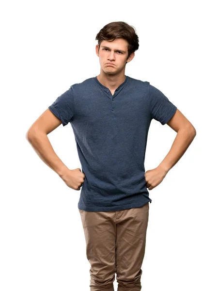 Genç Adam Izole Beyaz Arka Plan Üzerinde Kızgın — Stok fotoğraf