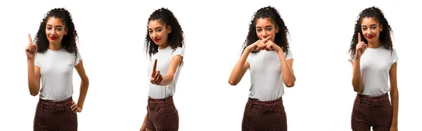 Conjunto de adolescente sobre fundo branco isolado — Fotografia de Stock