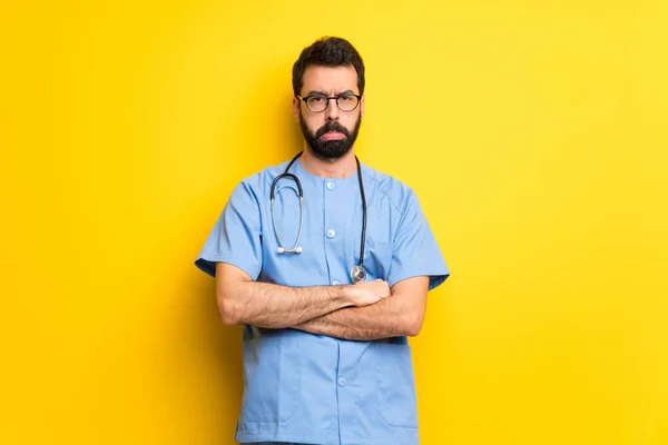 Medico Chirurgo Uomo Con Espressione Triste Depressa — Foto Stock