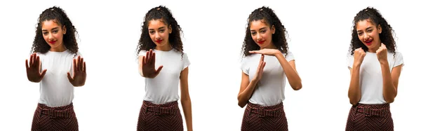 Conjunto de adolescente sobre fundo branco isolado — Fotografia de Stock