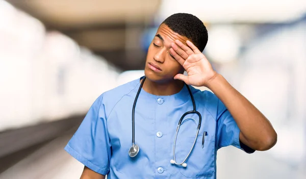 Surgeon Doctor Man Tired Sick Expression Hospital — Stock Photo, Image