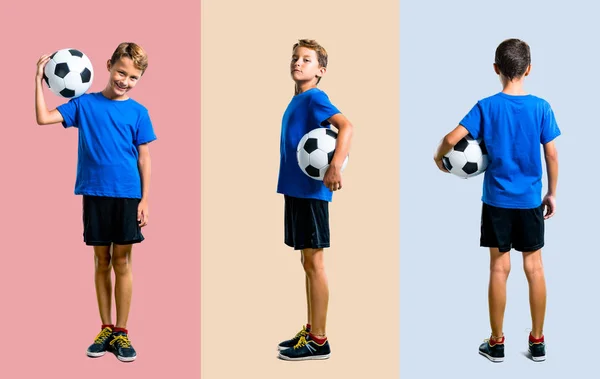 Set Van Boy Spelen Voetbal — Stockfoto