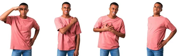 Conjunto de homem afro-americano bonito — Fotografia de Stock