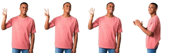 Conjunto de homem afro-americano bonito — Fotografia de Stock