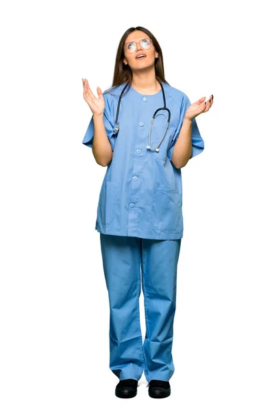 Full Body Young Nurse Frustrated Bad Situation — Stock Photo, Image