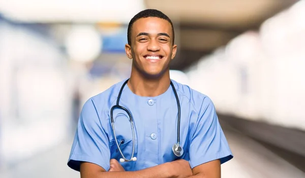 Surgeon Doctor Man Happy Smiling Hospital — Stock Photo, Image