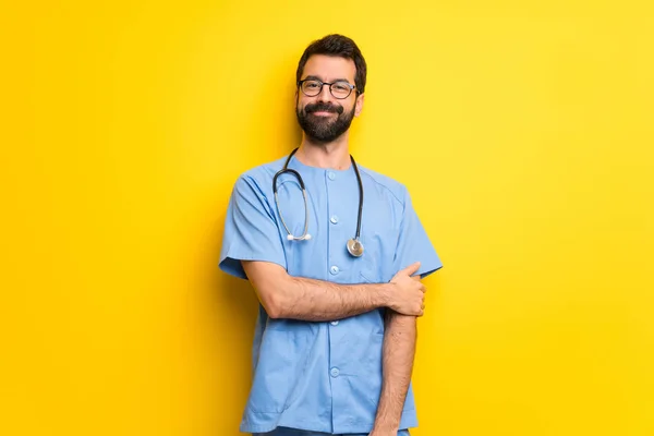 Sebész Orvos Ember Boldog Kifejezés — Stock Fotó