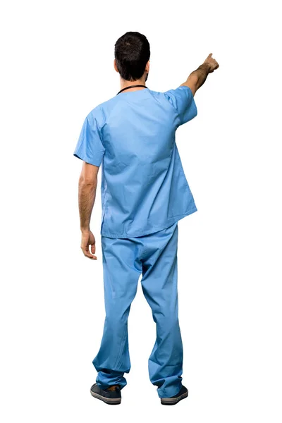 Full Length Schot Van Chirurg Dokter Man Geïsoleerde Witte Achtergrond — Stockfoto