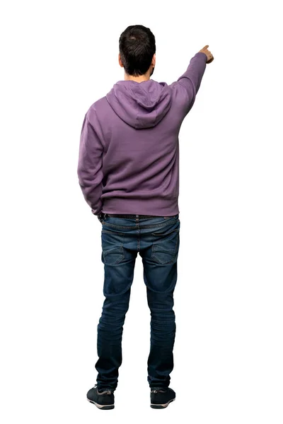 Full Length Schot Van Knappe Man Met Sweatshirt Geïsoleerde Witte — Stockfoto