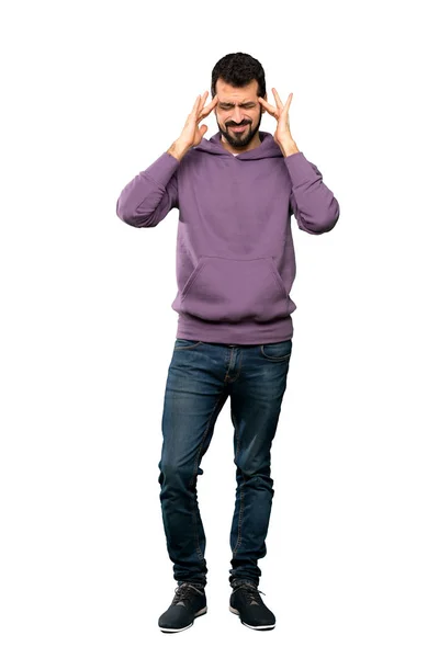 두통을 스웨터와 잘생긴 남자의 — 스톡 사진