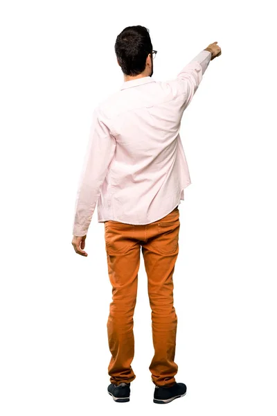 Zole Beyaz Arka Plan Üzerinde Sakallı Yakışıklı Adam Tam Uzunlukta — Stok fotoğraf