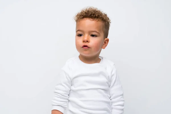 Enfant Sur Fond Blanc Isolé — Photo