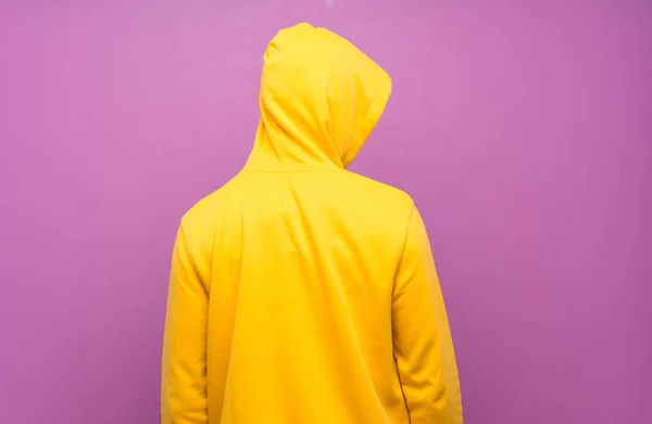 Handsome Man Yellow Sweatshirt — Stock Photo, Image