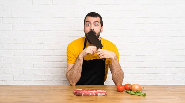 Chef Cuisine Covering His Mouth — Stock Photo, Image